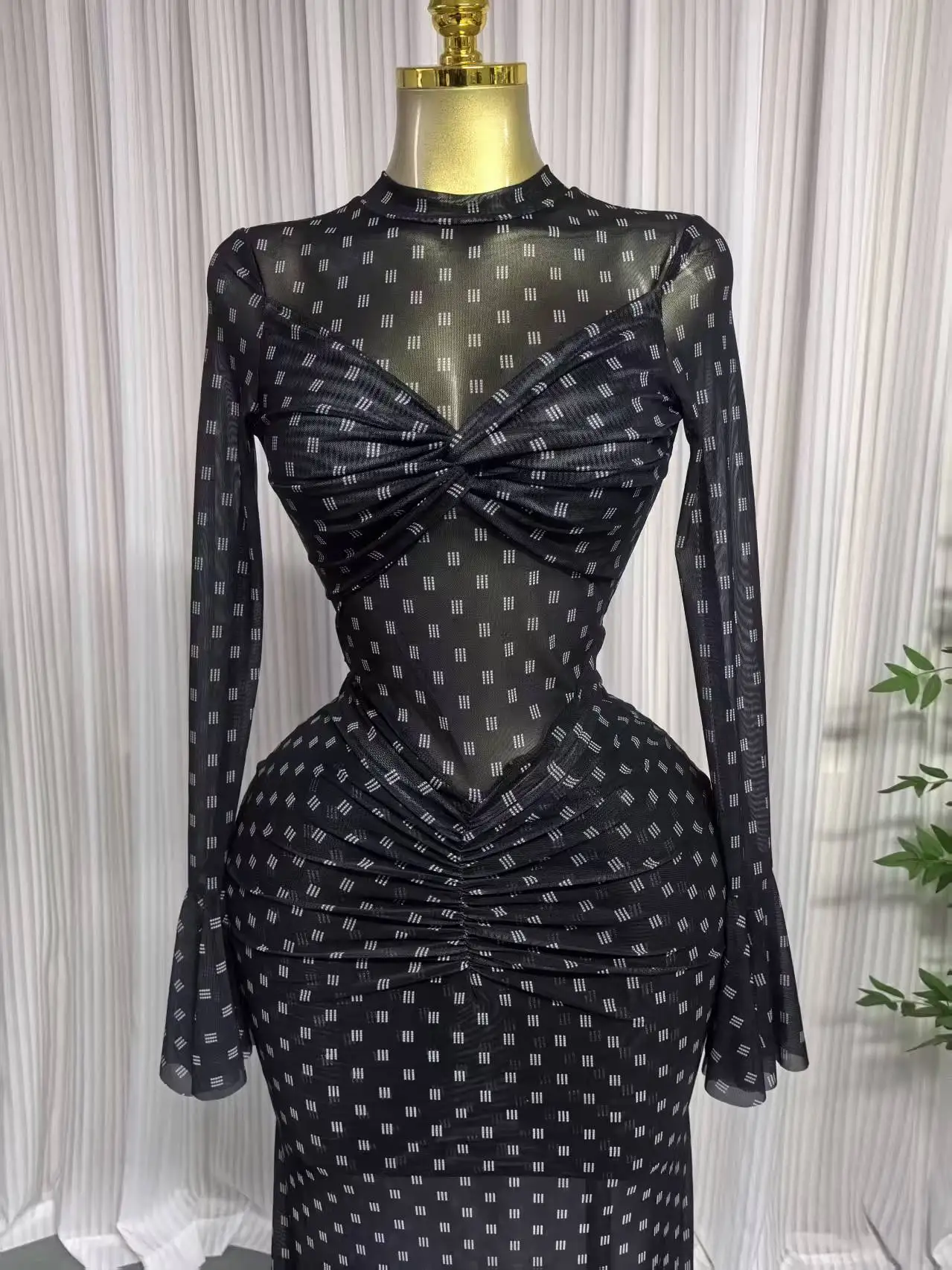 CM.YAYA Women Bell Long Sleeve Wrap Bust Stacked Ruched Maxi Dress 2026 Beach Trendy Vacation Education Long Dresses Vestidos CM.YAYA Women Bell Long Sleeve Wrap Bust Stacked Ruched Maxi Dress 2026 Beach Trendy Vacation Education Long Dresses Vestidos