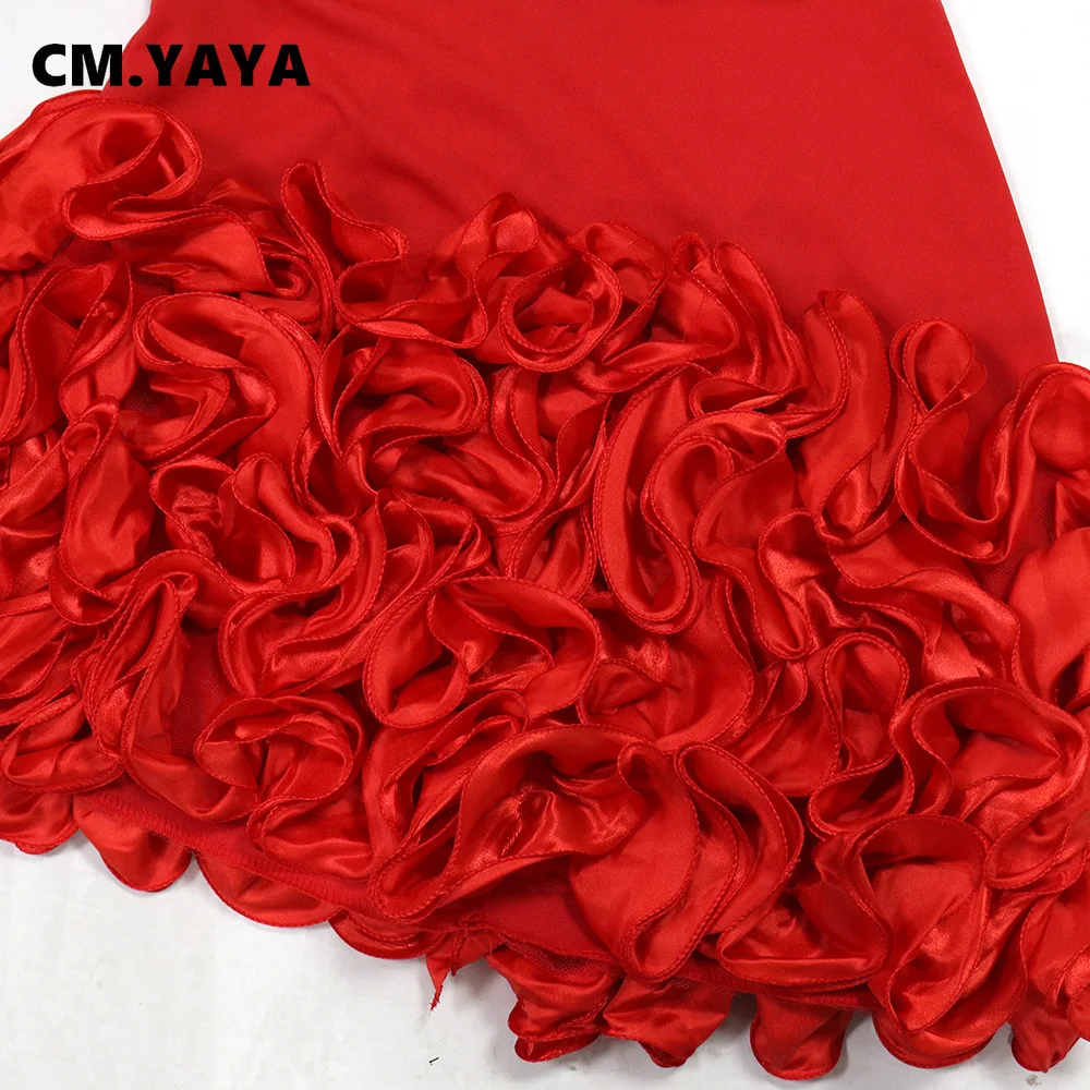 CM.YAYA Women V-neck Strap Mult Ruffles Sleeveless Bodycon Mini Dress Sexy Evening Night Party Club irregular Vestidos Dresses CM.YAYA Women V-neck Strap Mult Ruffles Sleeveless Bodycon Mini Dress Sexy Evening Night Party Club irregular Vestidos Dresses