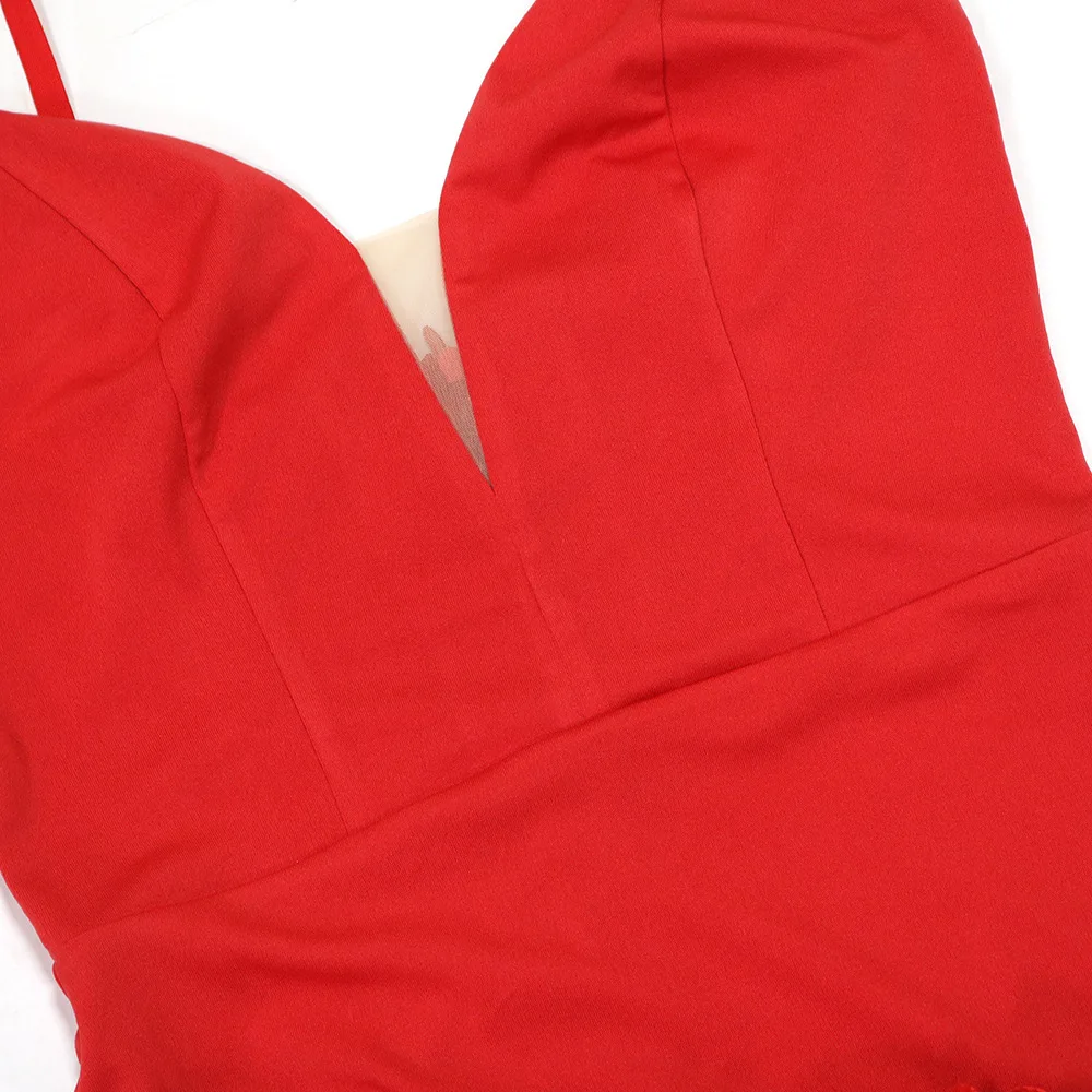 CM.YAYA Women V-neck Strap Mult Ruffles Sleeveless Bodycon Mini Dress Sexy Evening Night Party Club irregular Vestidos Dresses