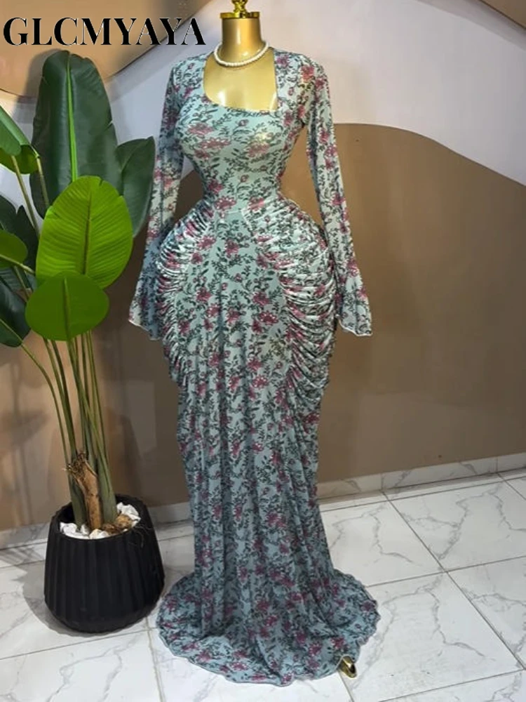 CM.YAYA Women Floral asymmetrical Neckline Ruched Long Dress 2026 Elegant Birthday Party Long Sleeve Stacked Midi Maxi Dresses CM.YAYA Women Floral asymmetrical Neckline Ruched Long Dress 2026 Elegant Birthday Party Long Sleeve Stacked Midi Maxi Dresses