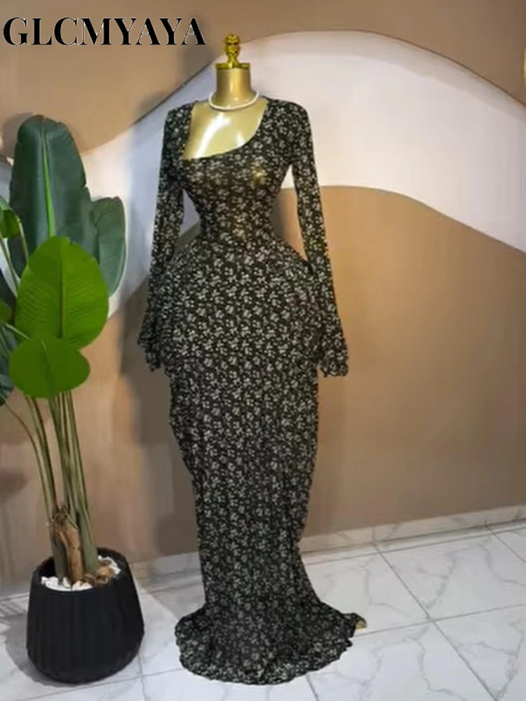 CM.YAYA Women Floral asymmetrical Neckline Ruched Long Dress 2026 Elegant Birthday Party Long Sleeve Stacked Midi Maxi Dresses CM.YAYA Women Floral asymmetrical Neckline Ruched Long Dress 2026 Elegant Birthday Party Long Sleeve Stacked Midi Maxi Dresses