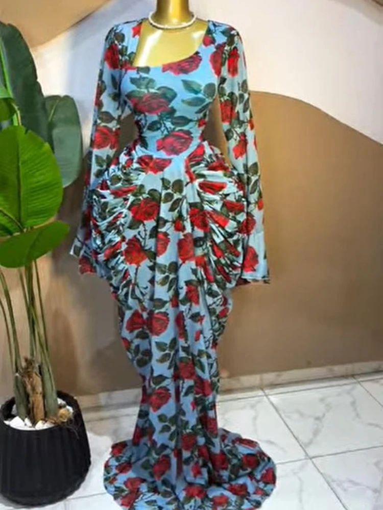 CM.YAYA Women Floral asymmetrical Neckline Ruched Long Dress 2026 Elegant Birthday Party Long Sleeve Stacked Midi Maxi Dresses CM.YAYA Women Floral asymmetrical Neckline Ruched Long Dress 2026 Elegant Birthday Party Long Sleeve Stacked Midi Maxi Dresses