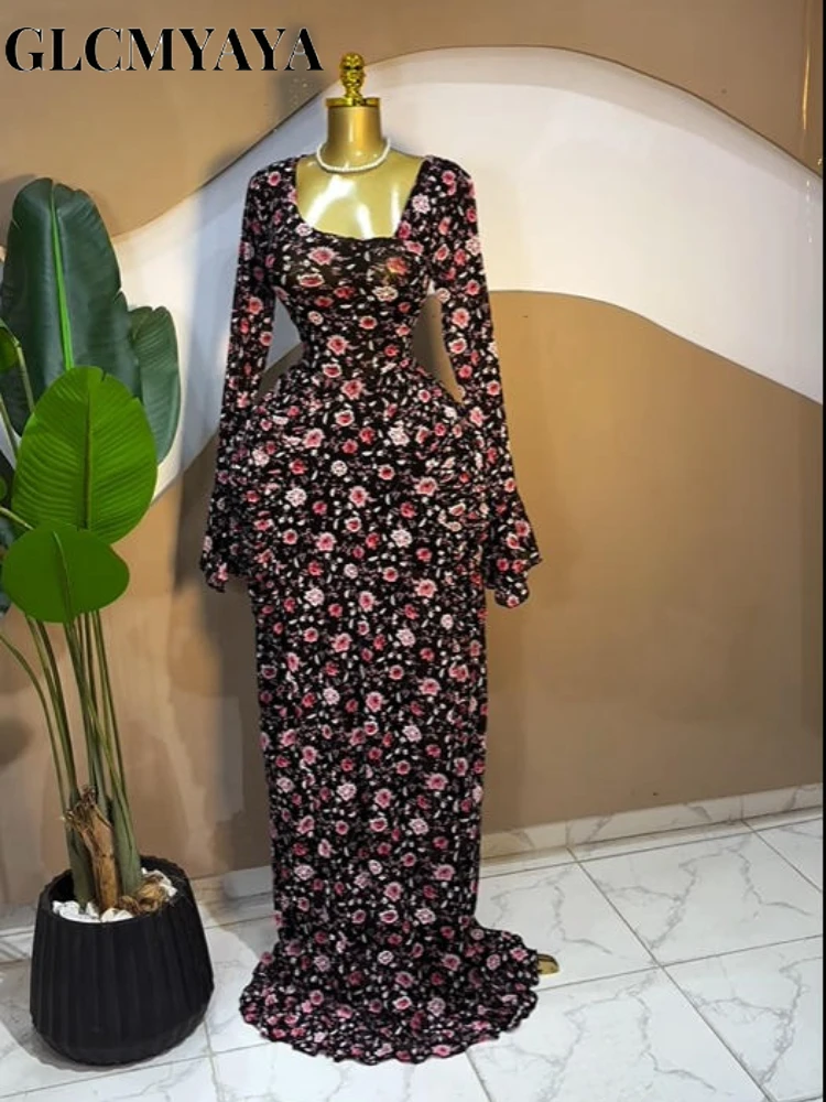 CM.YAYA Women Floral asymmetrical Neckline Ruched Long Dress 2026 Elegant Birthday Party Long Sleeve Stacked Midi Maxi Dresses CM.YAYA Women Floral asymmetrical Neckline Ruched Long Dress 2026 Elegant Birthday Party Long Sleeve Stacked Midi Maxi Dresses