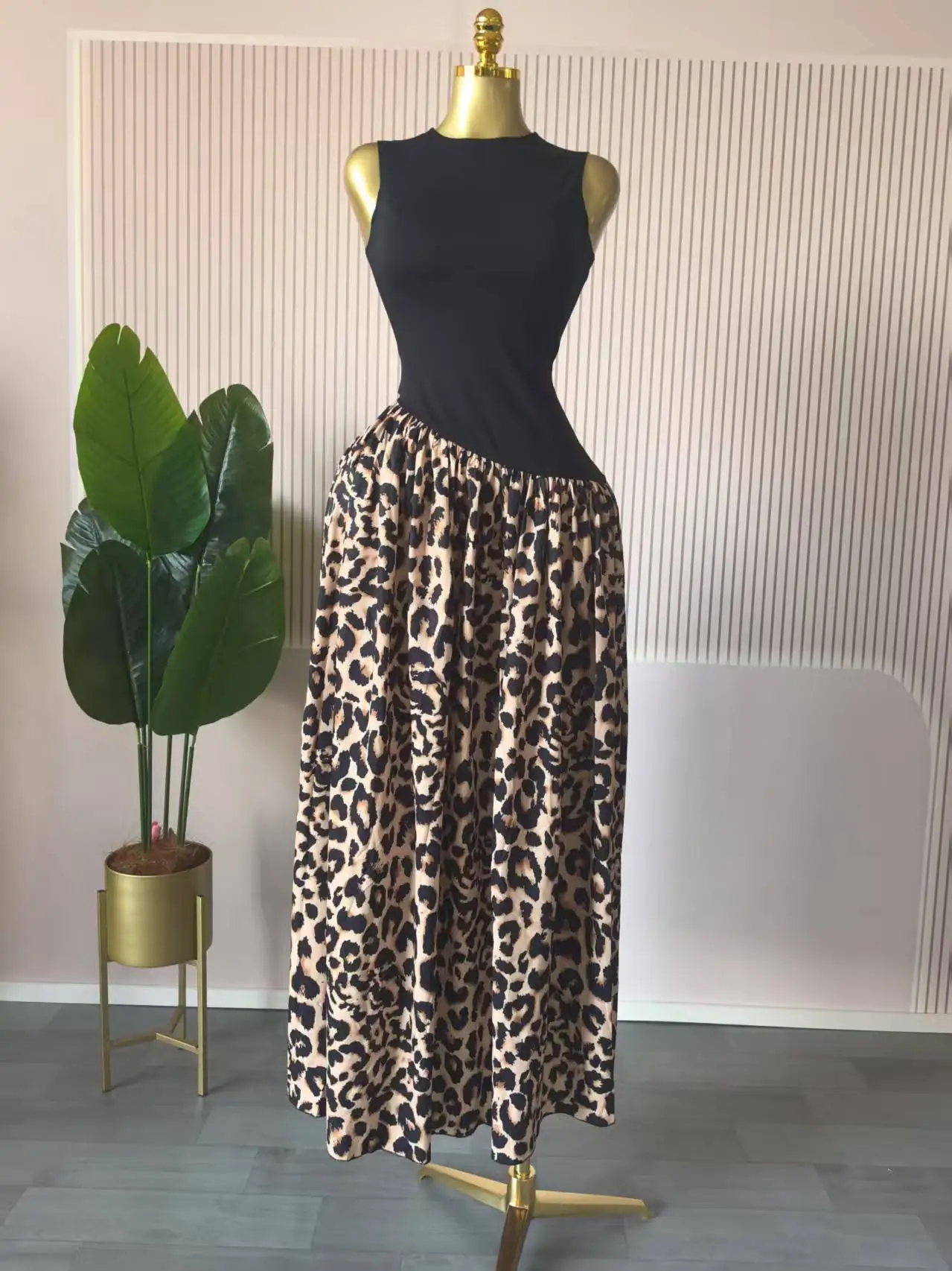 CM.YAYA Women Sleeveless with Sashes Printed Patchwork Tank Long Maxi Dress 2025 Birthday Evening Sexy Party Dresses Vestidos CM.YAYA Women Sleeveless with Sashes Printed Patchwork Tank Long Maxi Dress 2025 Birthday Evening Sexy Party Dresses Vestidos