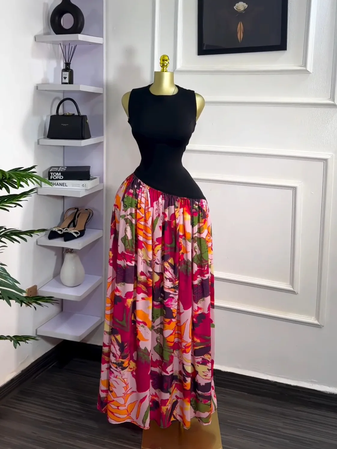 CM.YAYA Women Sleeveless with Sashes Printed Patchwork Tank Long Maxi Dress 2025 Birthday Evening Sexy Party Dresses Vestidos CM.YAYA Women Sleeveless with Sashes Printed Patchwork Tank Long Maxi Dress 2025 Birthday Evening Sexy Party Dresses Vestidos