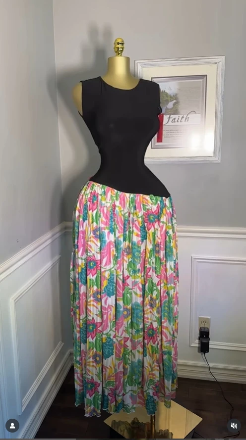 CM.YAYA Women Sleeveless with Sashes Printed Patchwork Tank Long Maxi Dress 2025 Birthday Evening Sexy Party Dresses Vestidos