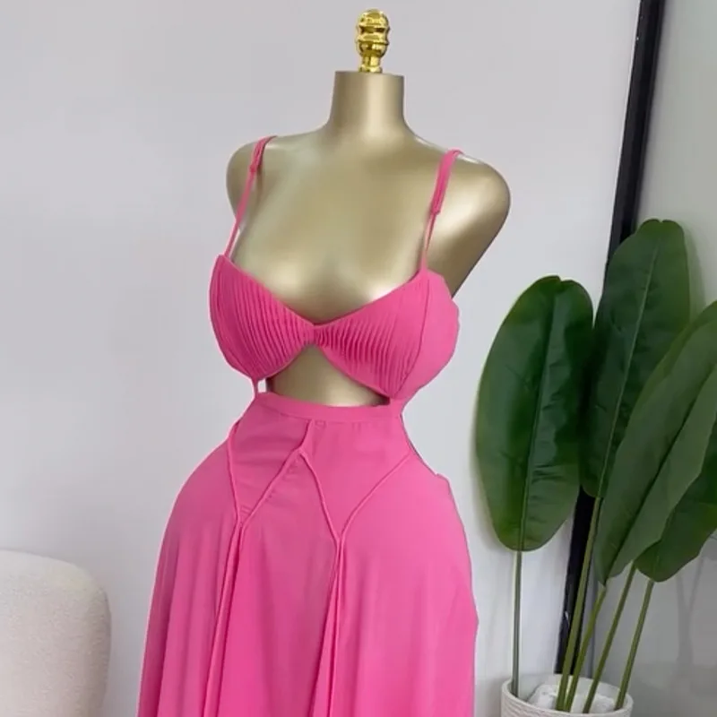 CM.YAYA Women Strap Backless Bra Front Big Swing Maxi Long Dress 2026 Summer Beach Vacation Vintage Sexy Party Evening Dresses CM.YAYA Women Strap Backless Bra Front Big Swing Maxi Long Dress 2026 Summer Beach Vacation Vintage Sexy Party Evening Dresses