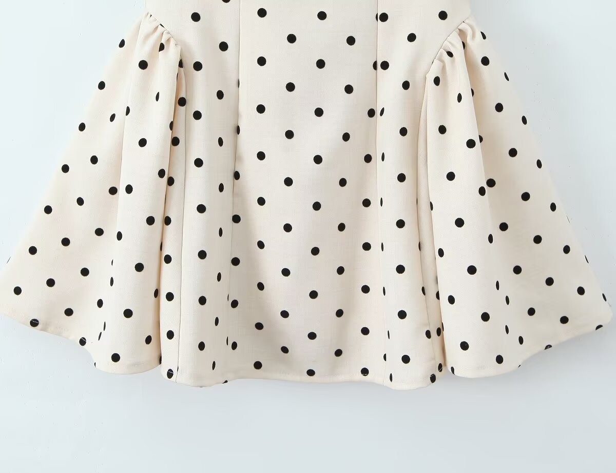 GLCMYAYA Women Dot Printed Slash Neck Tank A-line Smock Mini Dress 2025 Summer Vacation Holiday Party Birthday Dresses Vestiods