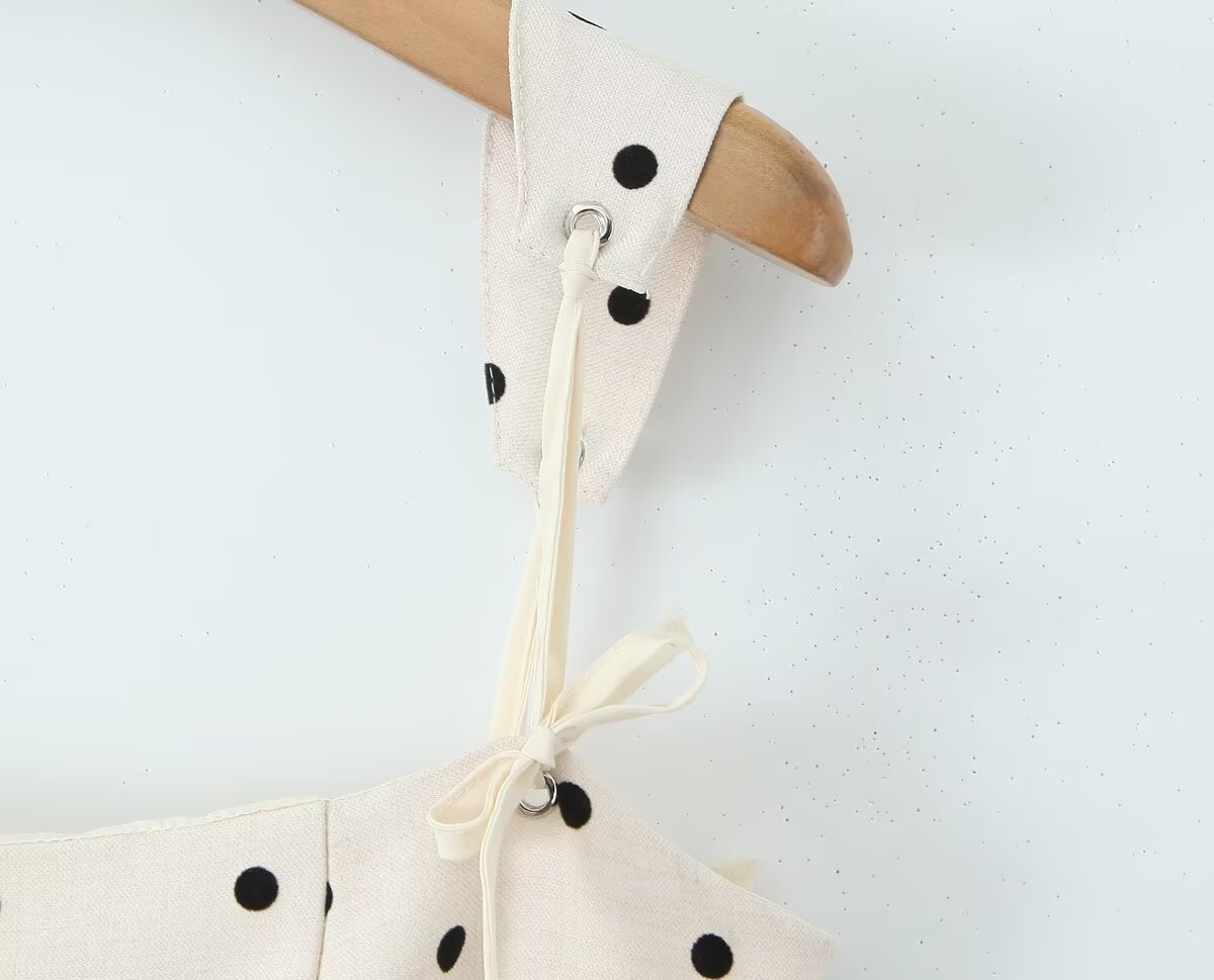 GLCMYAYA Women Dot Printed Slash Neck Tank A-line Smock Mini Dress 2025 Summer Vacation Holiday Party Birthday Dresses Vestiods