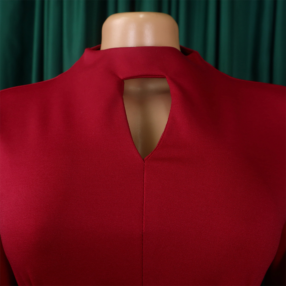 CM.YAYA Women Long Sleeve Draped High Waist Tunic Big Swing Maxi Dress 2023 OL Winter Street Vintage Ball Gown Dresses Vestidos