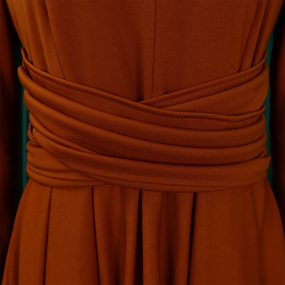 CM.YAYA Women Long Sleeve Draped High Waist Tunic Big Swing Maxi Dress 2023 OL Winter Street Vintage Ball Gown Dresses Vestidos