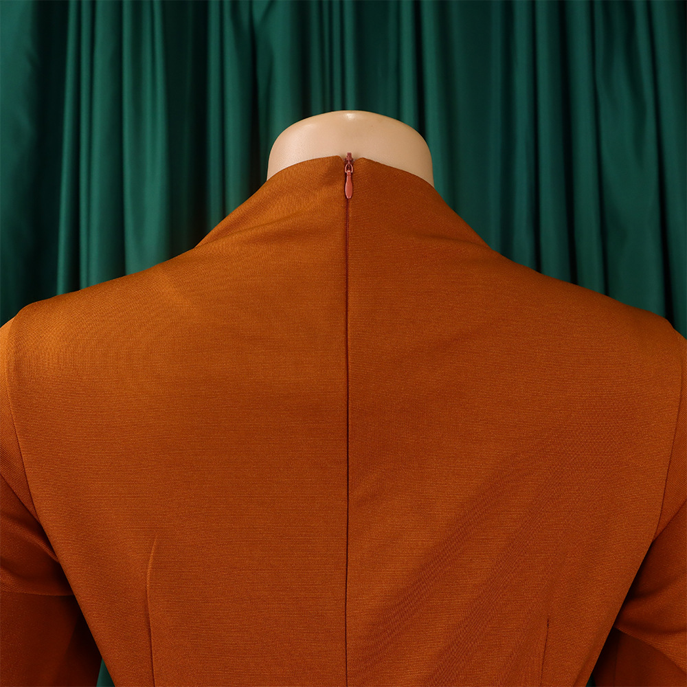 CM.YAYA Women Long Sleeve Draped High Waist Tunic Big Swing Maxi Dress 2023 OL Winter Street Vintage Ball Gown Dresses Vestidos