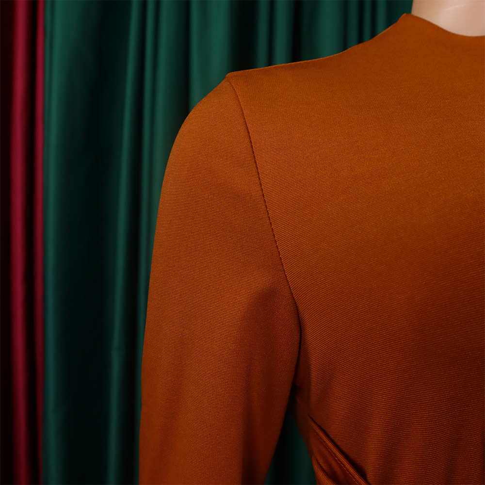 CM.YAYA Women Long Sleeve Draped High Waist Tunic Big Swing Maxi Dress 2023 OL Winter Street Vintage Ball Gown Dresses Vestidos