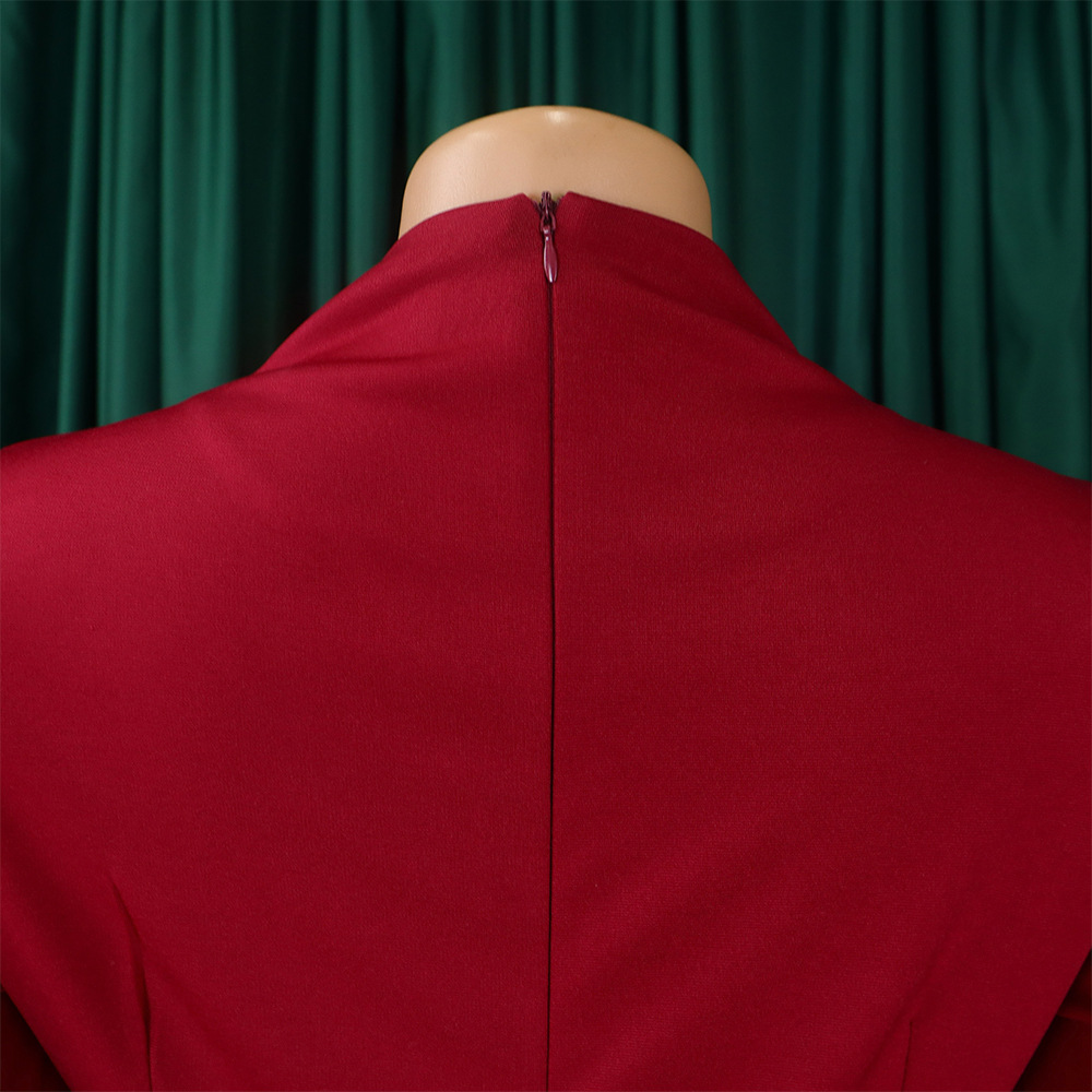 CM.YAYA Women Long Sleeve Draped High Waist Tunic Big Swing Maxi Dress 2023 OL Winter Street Vintage Ball Gown Dresses Vestidos