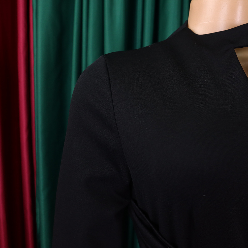 CM.YAYA Women Long Sleeve Draped High Waist Tunic Big Swing Maxi Dress 2023 OL Winter Street Vintage Ball Gown Dresses Vestidos