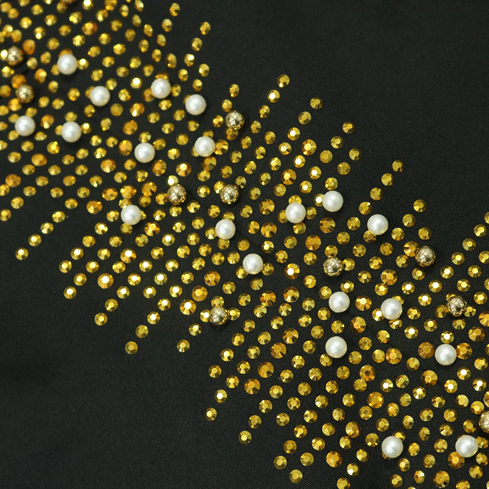 CM.YAYA Fall Diamonds Hot Rhinestones Tassel O-neck Women Sleeveless Bodycon Long Dress Birthday Party Evening Prom Maxi Dresses