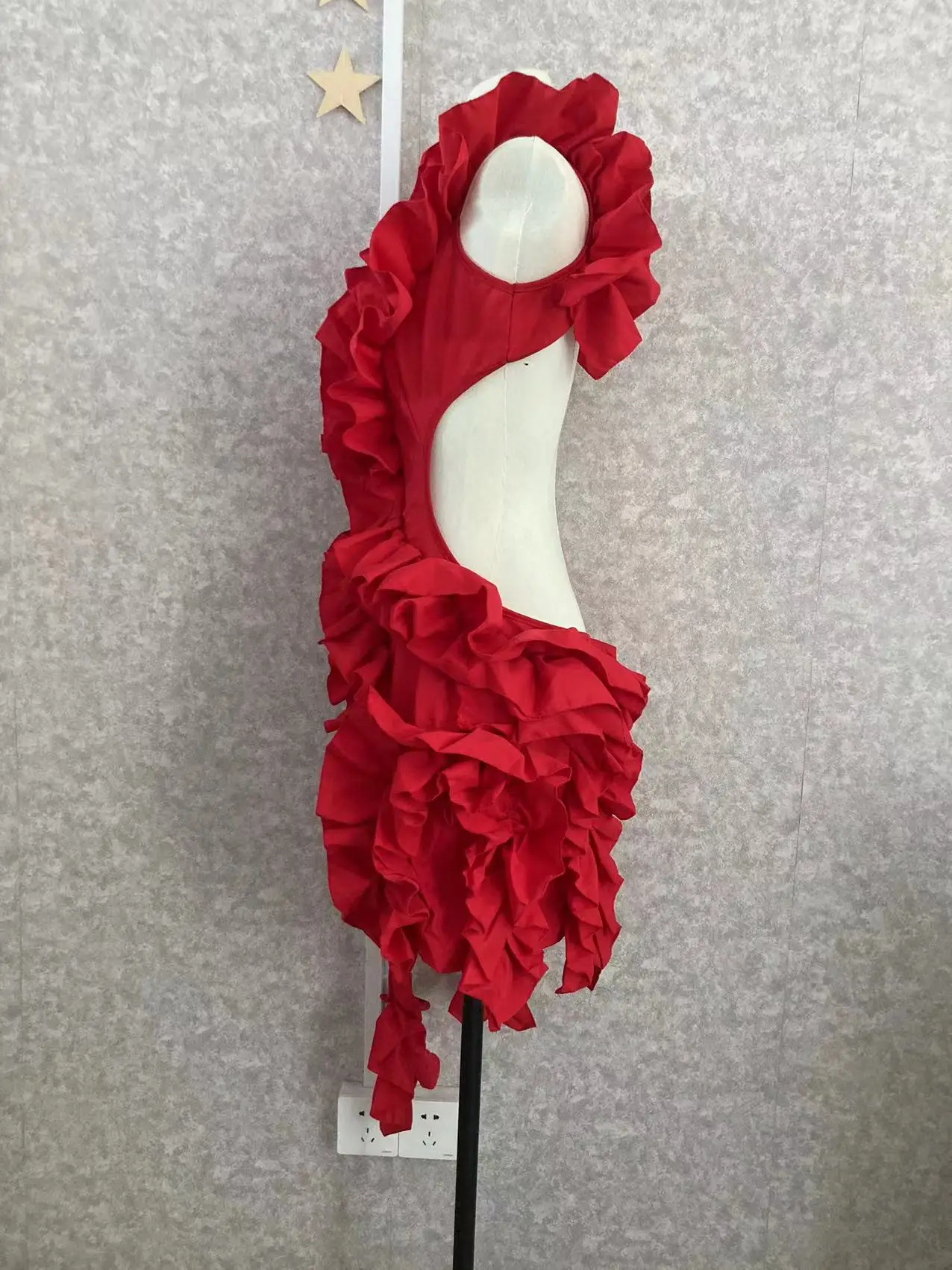 CM.YAYA Women Edible Tree Fungus Tierred High Low Asymmetrical Ball Gown Dress 2023 Sexy Club Party Evening High Street Dresses