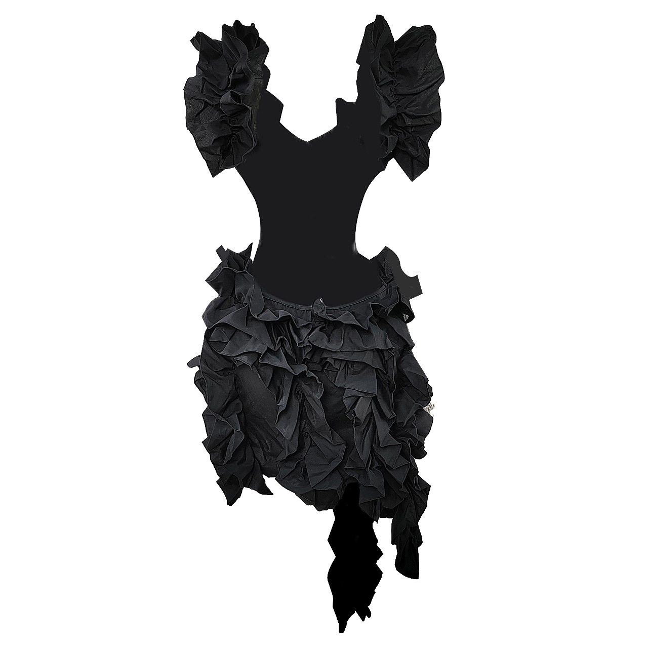 CM.YAYA Women Edible Tree Fungus Tierred High Low Asymmetrical Ball Gown Dress 2023 Sexy Club Party Evening High Street Dresses