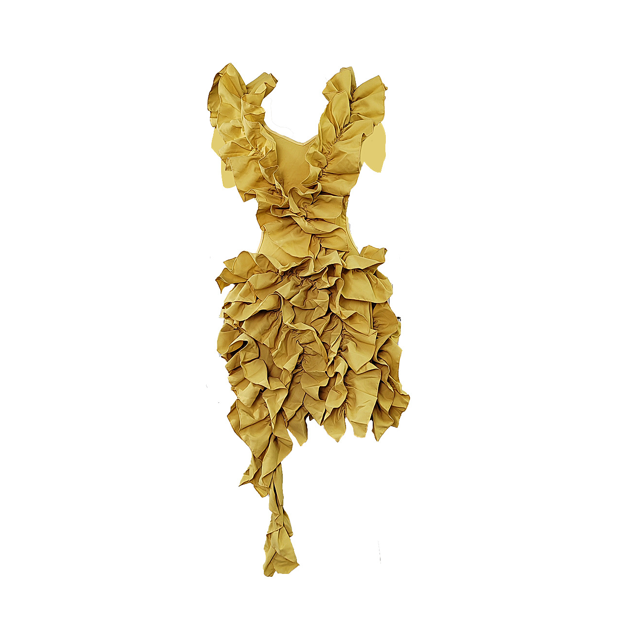 CM.YAYA Women Edible Tree Fungus Tierred High Low Asymmetrical Ball Gown Dress 2023 Sexy Club Party Evening High Street Dresses