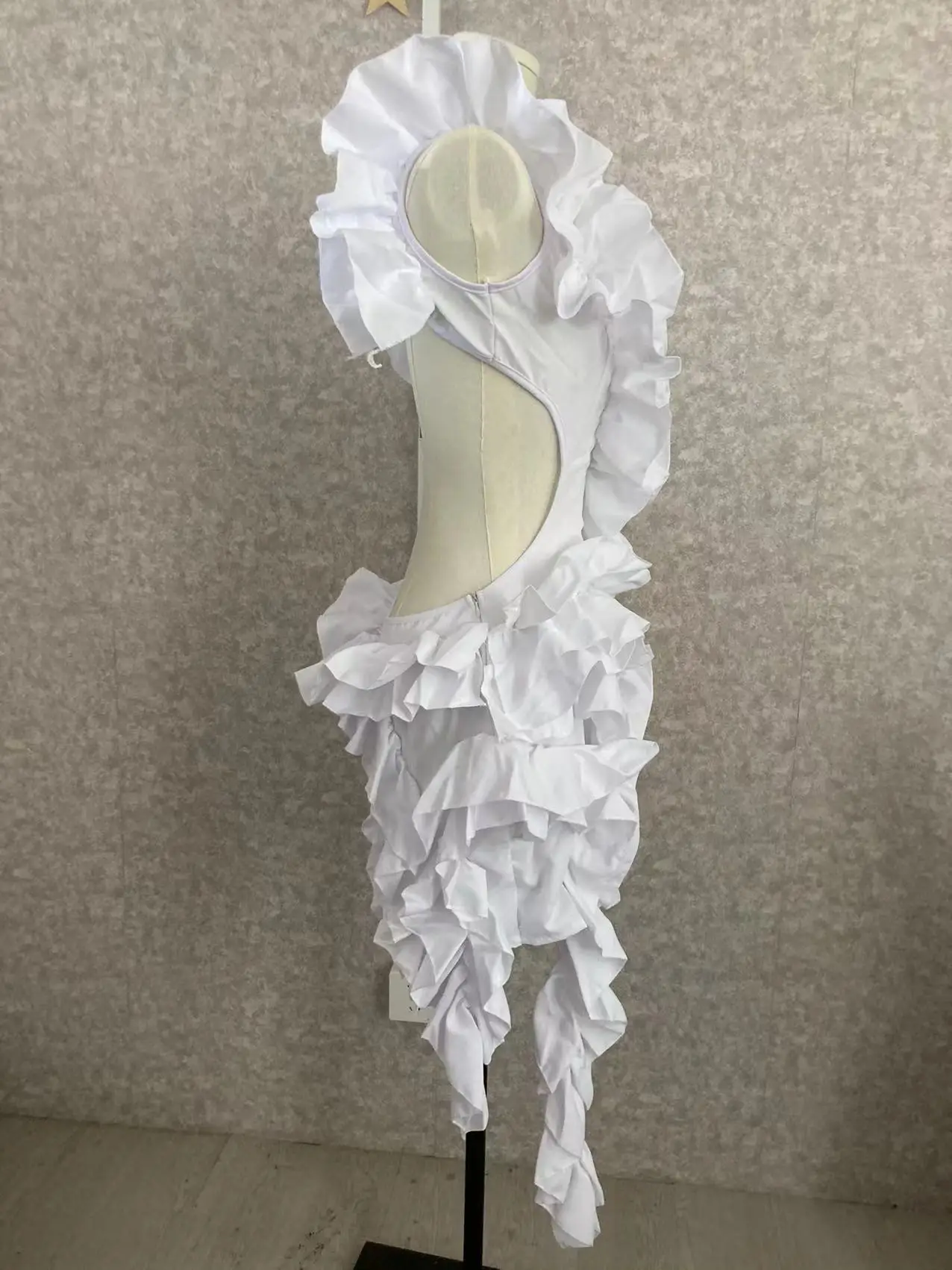 CM.YAYA Women Edible Tree Fungus Tierred High Low Asymmetrical Ball Gown Dress 2023 Sexy Club Party Evening High Street Dresses