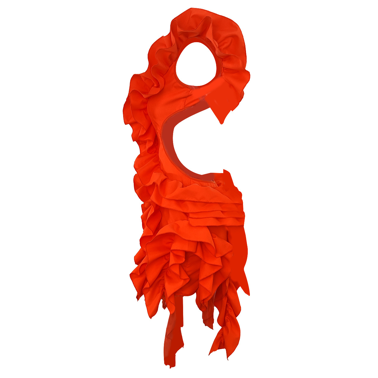 CM.YAYA Women Edible Tree Fungus Tierred High Low Asymmetrical Ball Gown Dress 2023 Sexy Club Party Evening High Street Dresses