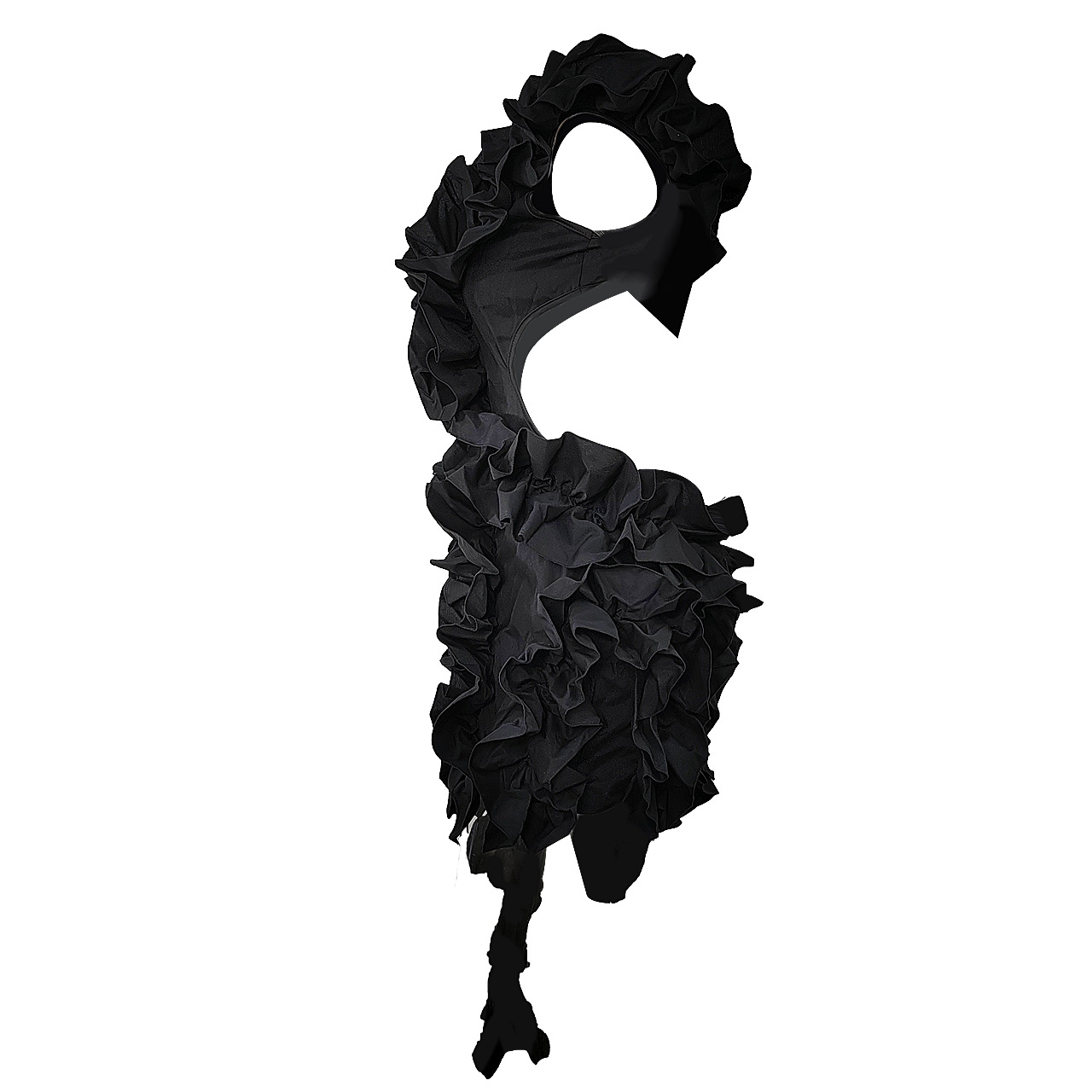 CM.YAYA Women Edible Tree Fungus Tierred High Low Asymmetrical Ball Gown Dress 2023 Sexy Club Party Evening High Street Dresses