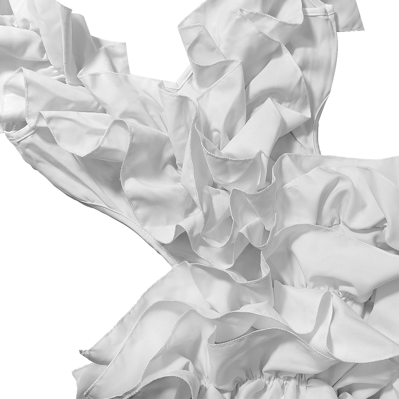 CM.YAYA Women Edible Tree Fungus Tierred High Low Asymmetrical Ball Gown Dress 2023 Sexy Club Party Evening High Street Dresses