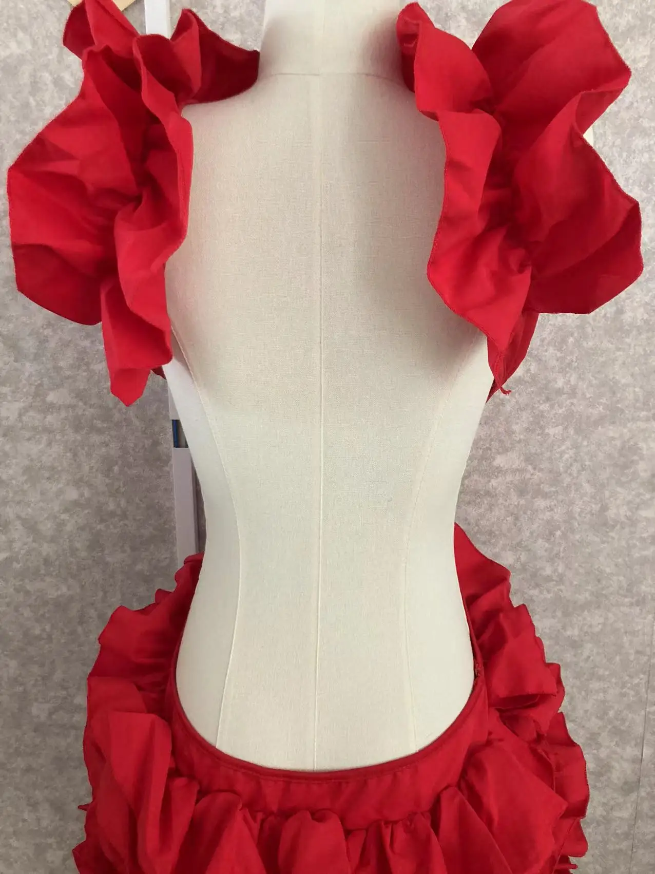 CM.YAYA Women Edible Tree Fungus Tierred High Low Asymmetrical Ball Gown Dress 2023 Sexy Club Party Evening High Street Dresses