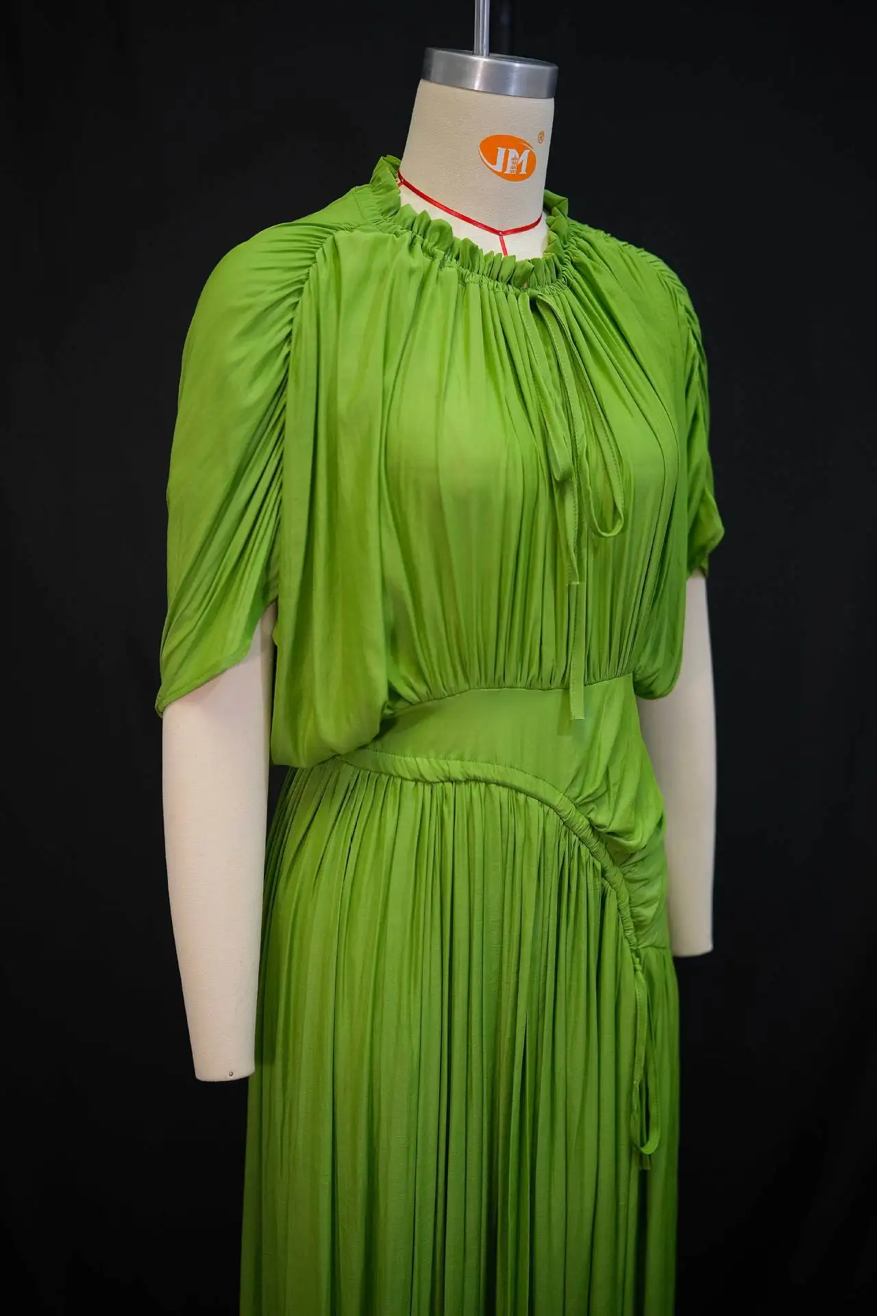 GLCMYAYA Women Short Sleeve Ruched Stacked O-neck Pleated Maxi Long Dress Evening Birthday Party Sexy Vacation Elegant Dresses