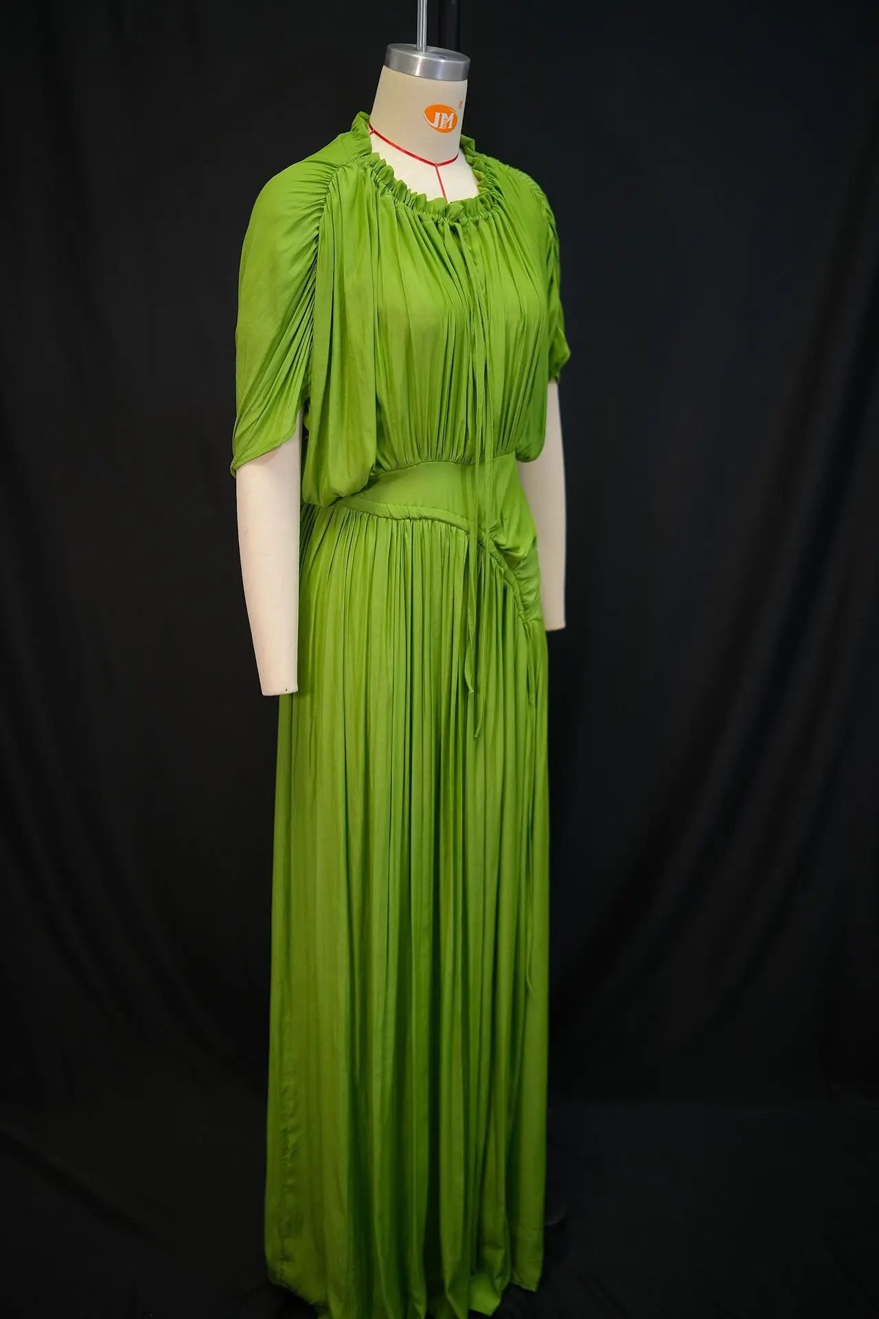 GLCMYAYA Women Short Sleeve Ruched Stacked O-neck Pleated Maxi Long Dress Evening Birthday Party Sexy Vacation Elegant Dresses