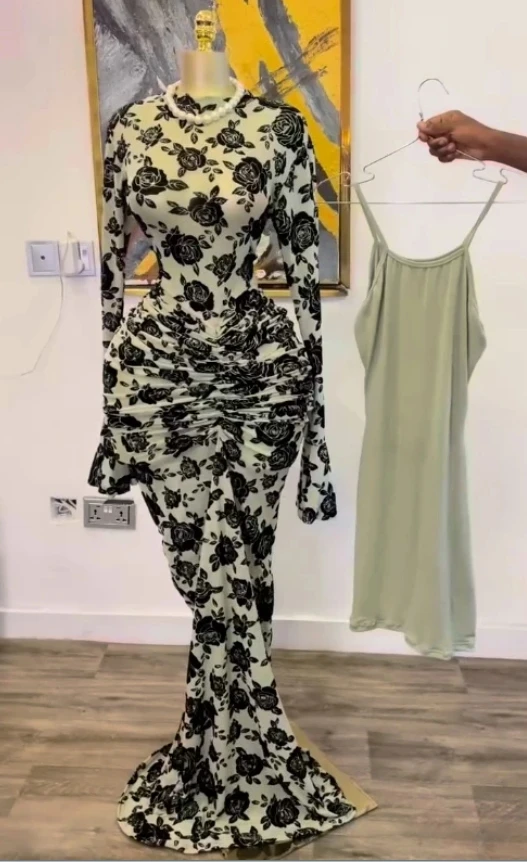 CM.YAYA Women Long Sleeve Ruched Mesh See Though with Lining Bodycon Long Dress 2025 Fall Evening Birthday Sexy Party Dresses CM.YAYA Women Long Sleeve Ruched Mesh See Though with Lining Bodycon Long Dress 2025 Fall Evening Birthday Sexy Party Dresses