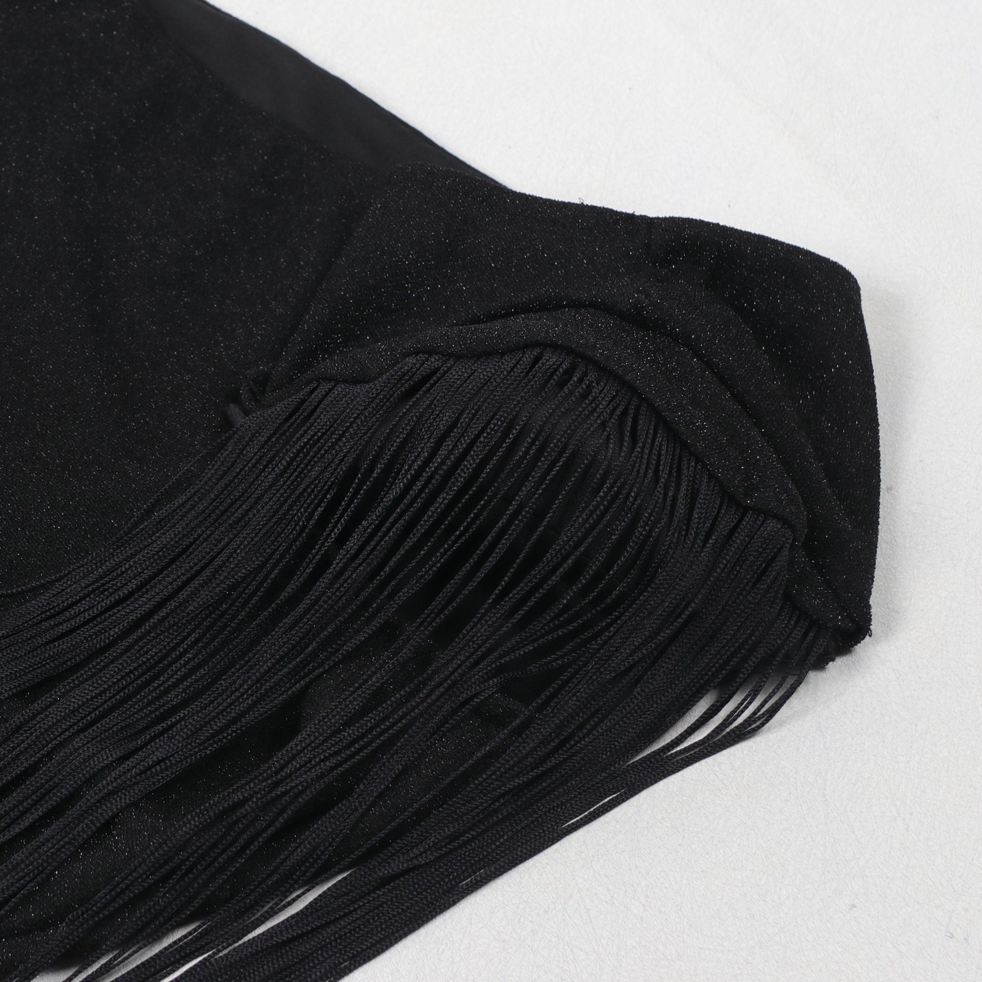 CM.YAYA Women One Shoulder Tassel Sleeveless Long Dress Diagonal Collar Summer Street Evening Sexy Night Party Dresses Vestidos