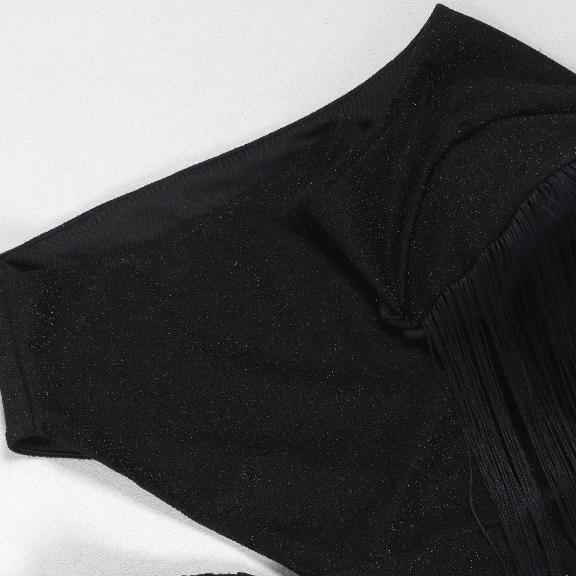 CM.YAYA Women One Shoulder Tassel Sleeveless Long Dress Diagonal Collar Summer Street Evening Sexy Night Party Dresses Vestidos