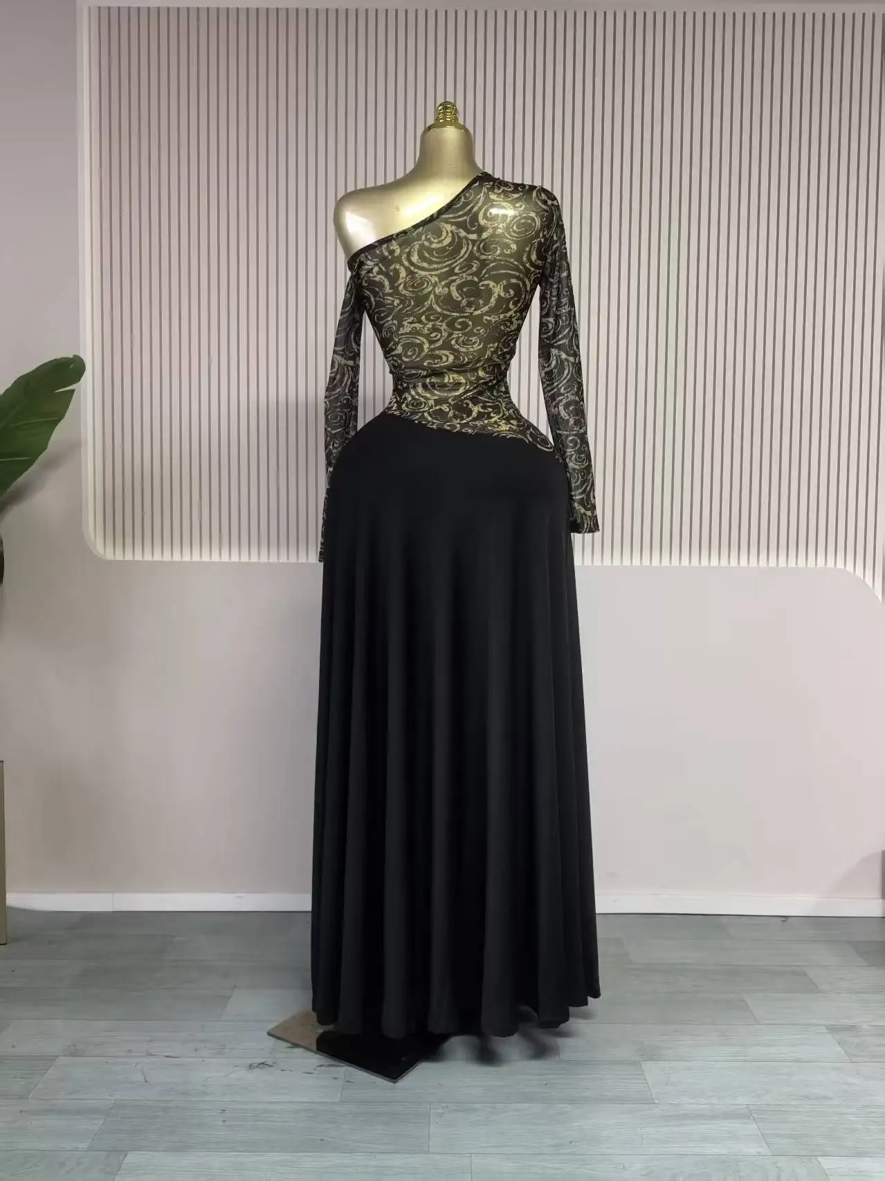 GLCMYAYA Women Full Sleeve Skew Neck Printed Maxi Long Dress 2025 Fall Bithday Evening Vacation Sexy Party Club Vestidos Dresses