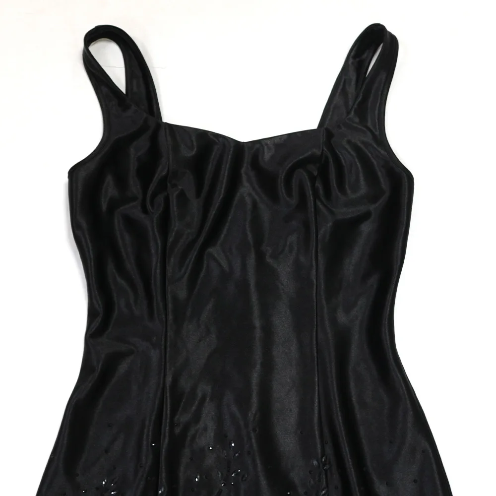 CM.YAYA Diamonds 3D Flower Mesh See Through Women Sleeveless Bodycon Long Dress Birthday Party Evening Prom Maxi Mermaid Dresses