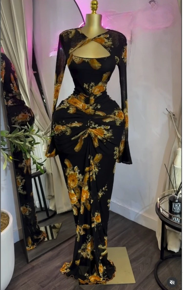 CM.YAYA Women Printed Wrap Neck Cutout Stacked Ruched Midi Bodycon Mermaid Maxi Dress Sexy Parties Birthday Holiday Long Dresses CM.YAYA Women Printed Wrap Neck Cutout Stacked Ruched Midi Bodycon Mermaid Maxi Dress Sexy Parties Birthday Holiday Long Dresses