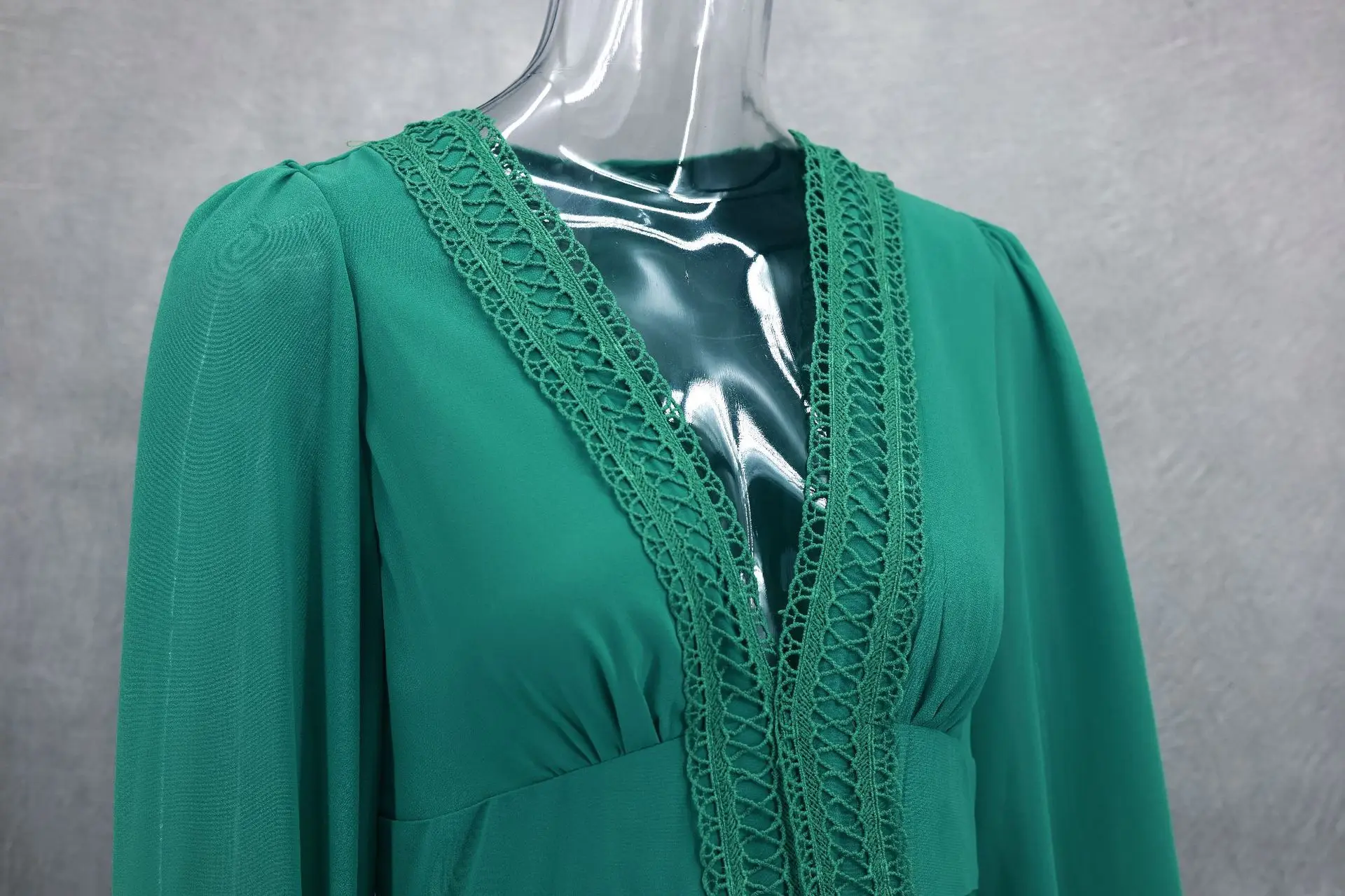 CM.YAYA Women V-neck Full Sleeve Ruffles Lace Long Maxi Dress 2025 Spring Beach Holiday Party Sexy Street Vestidos Sexy Dresses