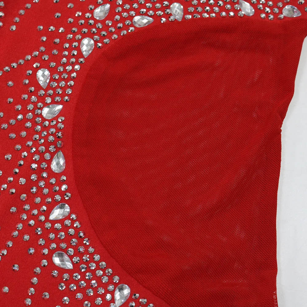 CM.YAYA Fall Diamonds Hot Rhinestones V-neck Women Strap Sleeveless Bodycon Long Dress Birthday Party Evening Prom Maxi Dresses