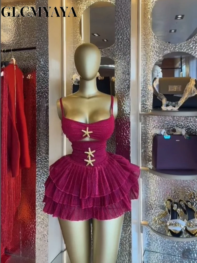 CM.YAYA Women's Sleeveless Strap Cutout Fishstar Ruffles A-line Dress 2026 Street Education Party Cocktail Night Out Dresses CM.YAYA Women's Sleeveless Strap Cutout Fishstar Ruffles A-line Dress 2026 Street Education Party Cocktail Night Out Dresses