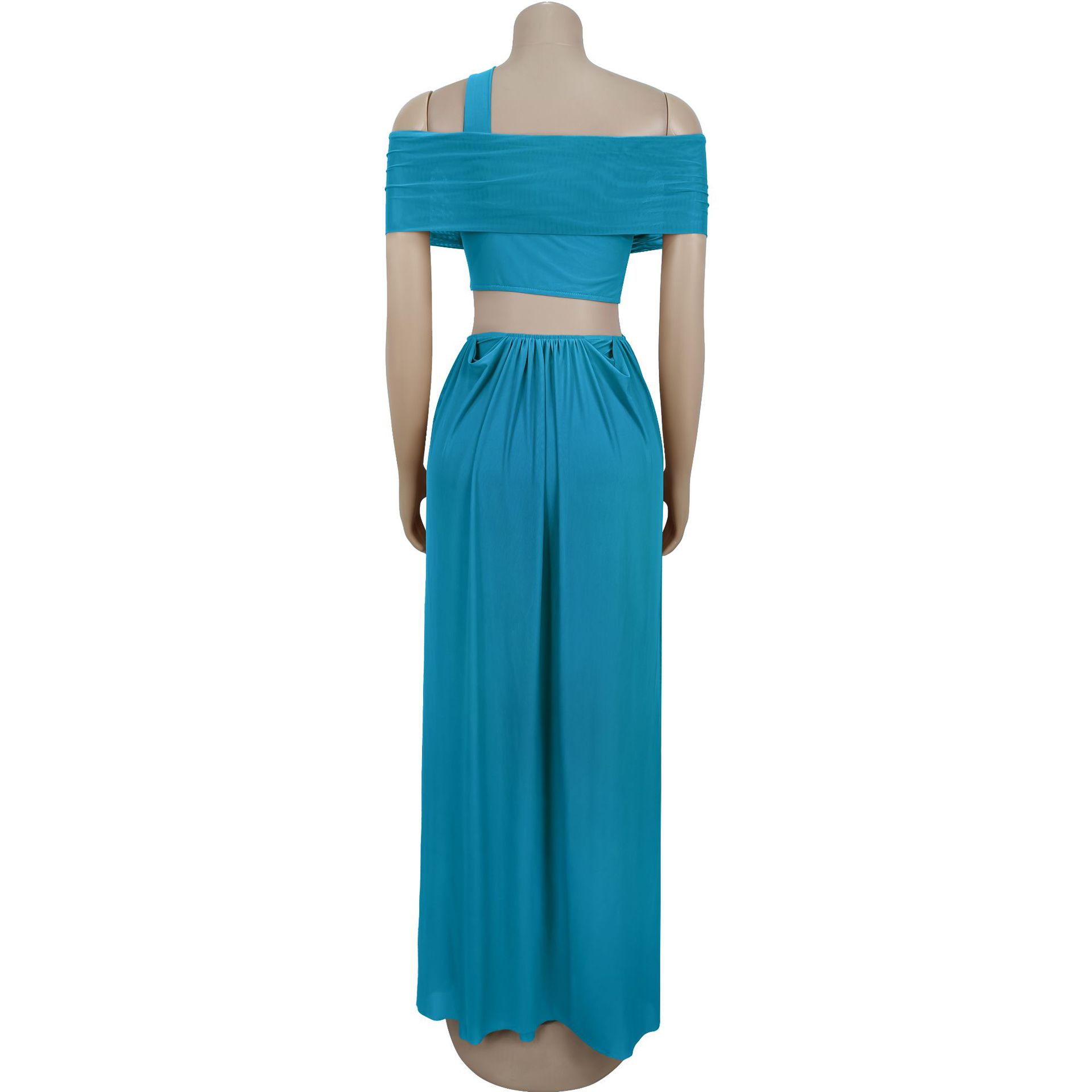 GLCMYAYA Women Off Shoulder Strap Short Sleeve Cutout Ruched Stacked Maxi Long Dress 2025 Summer Vacation Holiday Party Dresses