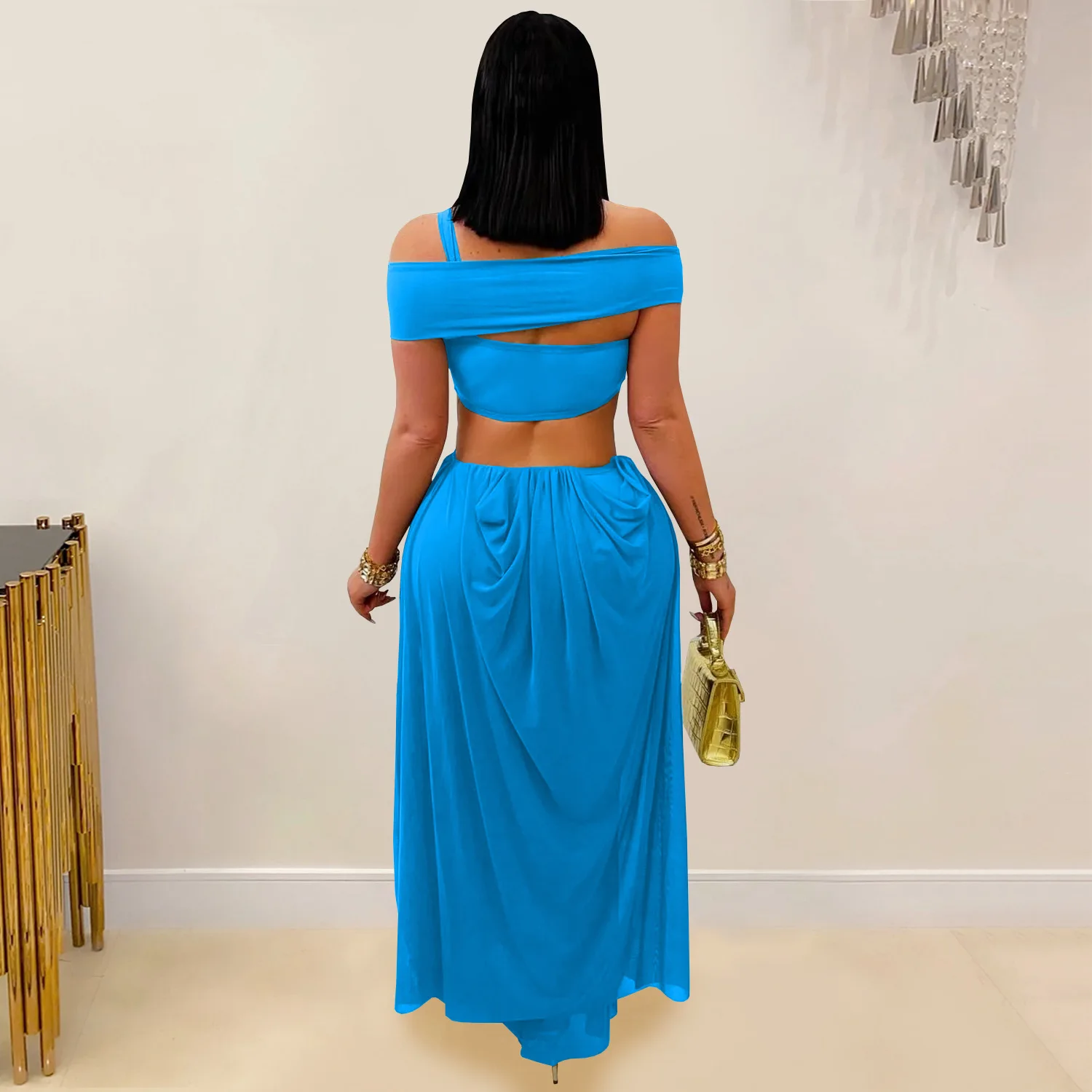 GLCMYAYA Women Off Shoulder Strap Short Sleeve Cutout Ruched Stacked Maxi Long Dress 2025 Summer Vacation Holiday Party Dresses GLCMYAYA Women Off Shoulder Strap Short Sleeve Cutout Ruched Stacked Maxi Long Dress 2025 Summer Vacation Holiday Party Dresses