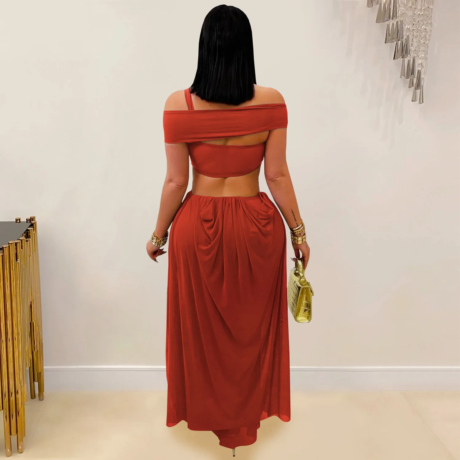 GLCMYAYA Women Off Shoulder Strap Short Sleeve Cutout Ruched Stacked Maxi Long Dress 2025 Summer Vacation Holiday Party Dresses GLCMYAYA Women Off Shoulder Strap Short Sleeve Cutout Ruched Stacked Maxi Long Dress 2025 Summer Vacation Holiday Party Dresses