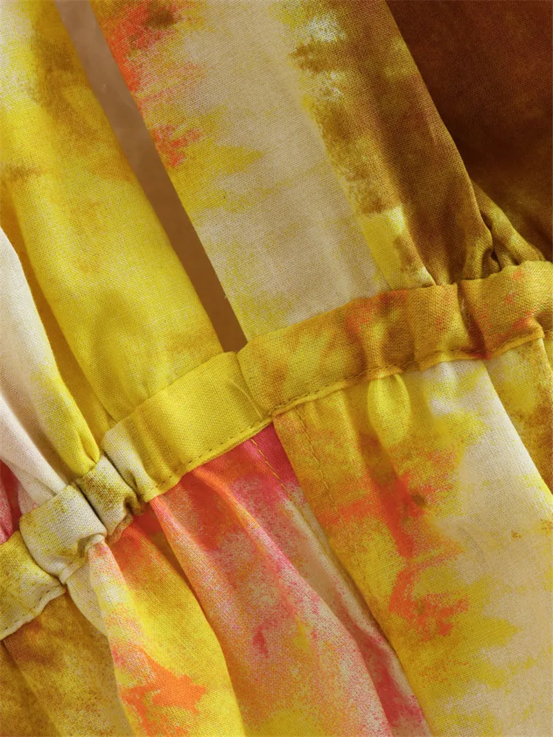 CM.YAYA Women Sleeveless Floral Printed Halter V-neck Backless Big Swing Smock Dress 2025 Birthday Summer Party Dresses Vestidos