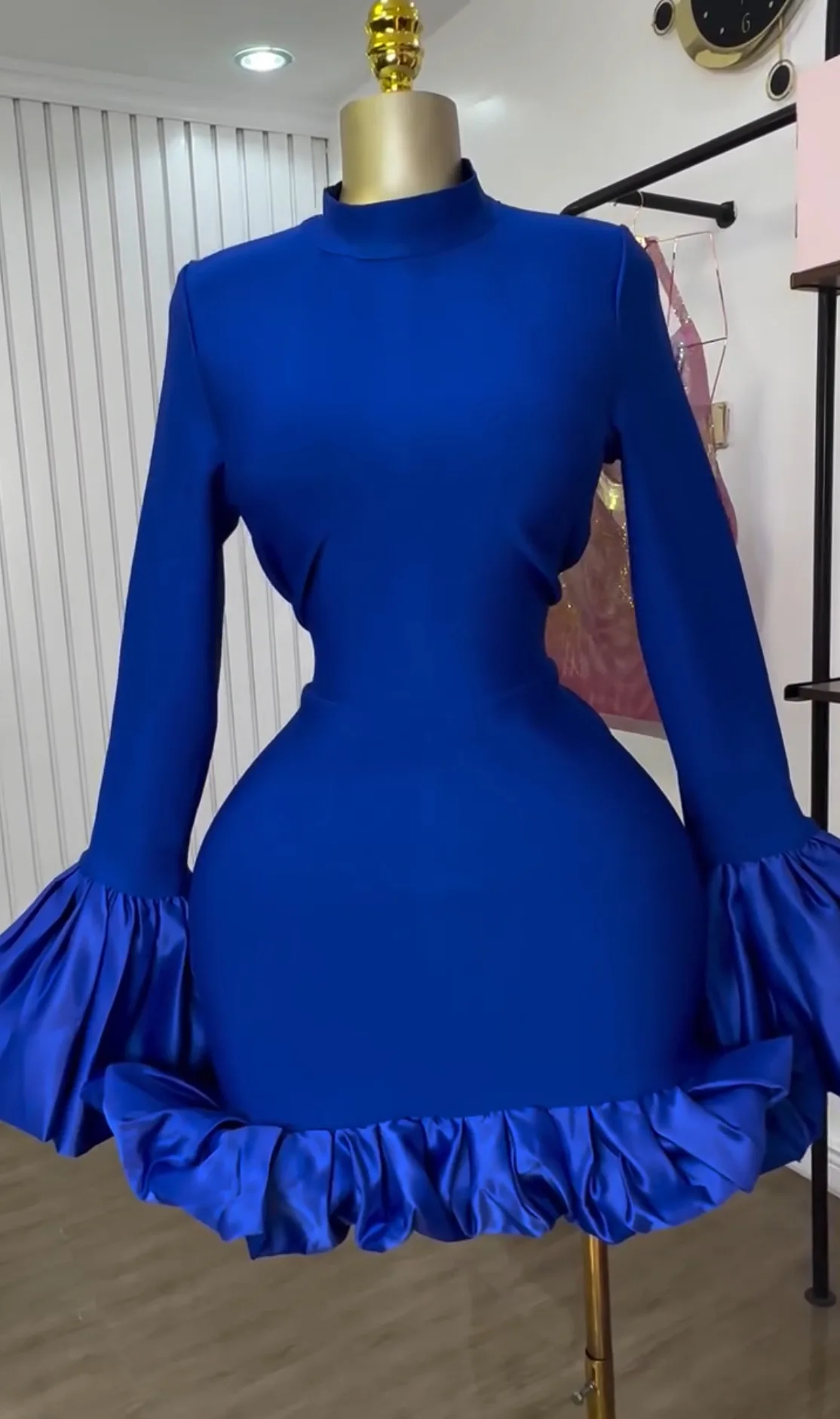 CM.YAYA Women O-neck Long Flare Sleeve Ruffles Mini Dress 2025 Spring Sweet Sexy Birthday Evening Night Party Vestidos Dresses