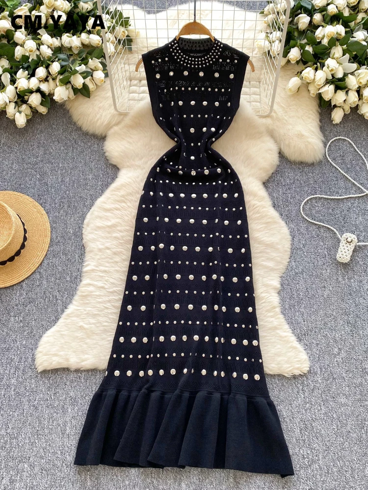 CM.YAYA Women Diamonds Hot Rhinestones Bodycon Ruffles Long Dress Sleeveless Summer Birthday Night Party Vestido Sexy Dresses CM.YAYA Women Diamonds Hot Rhinestones Bodycon Ruffles Long Dress Sleeveless Summer Birthday Night Party Vestido Sexy Dresses