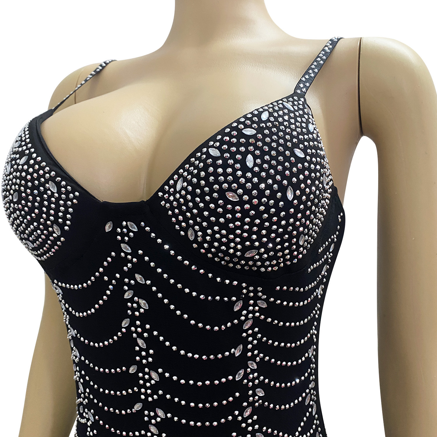 CM.YAYA Spring 2024 Sexy Mesh Rhinestone See Through Sleeveless V-Neck Sexy Birthday Evening Party Dress Long Strap Maxi Dresses CM.YAYA Spring 2024 Sexy Mesh Rhinestone See Through Sleeveless V-Neck Sexy Birthday Evening Party Dress Long Strap Maxi Dresses