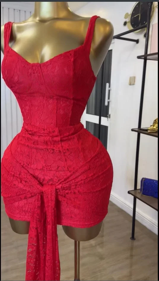 GLCMYAYA Street Women Lace Bowknot Front V-neck Sleeveless Bodycon Midi Mini Dress 2025 Fall Vacation Sexy Even Dresses Vestidos