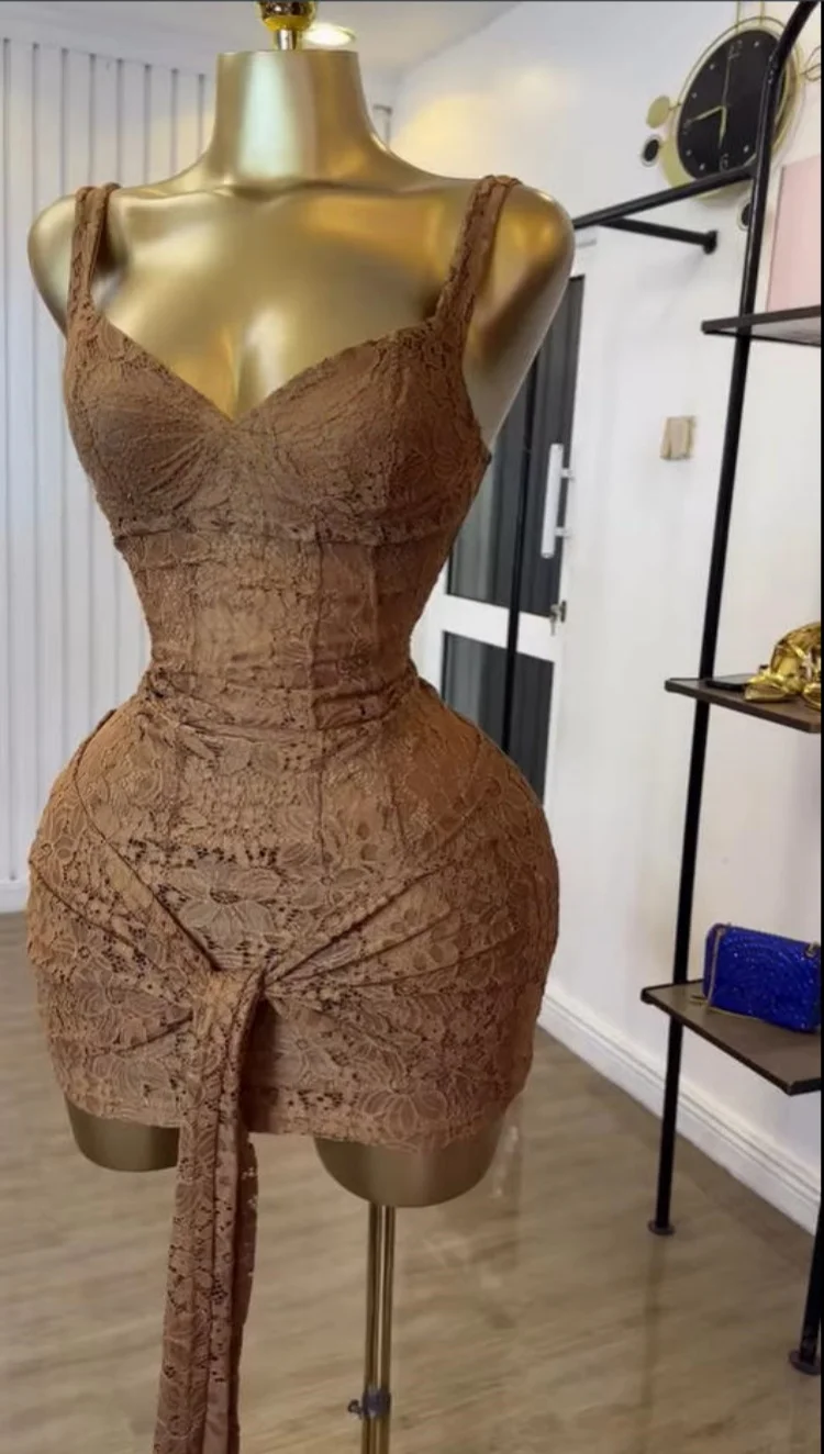 GLCMYAYA Street Women Lace Bowknot Front V-neck Sleeveless Bodycon Midi Mini Dress 2025 Fall Vacation Sexy Even Dresses Vestidos