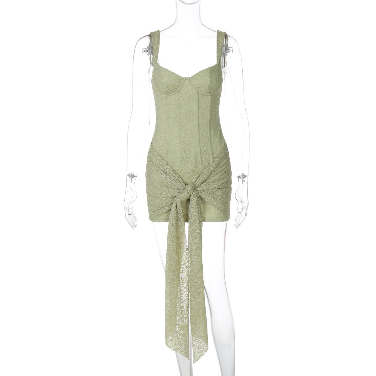 GLCMYAYA Street Women Lace Bowknot Front V-neck Sleeveless Bodycon Midi Mini Dress 2025 Fall Vacation Sexy Even Dresses Vestidos