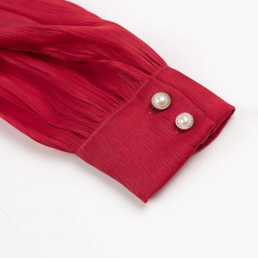 CM.YAYA Women Long Sleeve Pleated Low Waist Blouse Style Mini Dress with Shorts 2025 Birthday Beach Party Dresses Vestidos